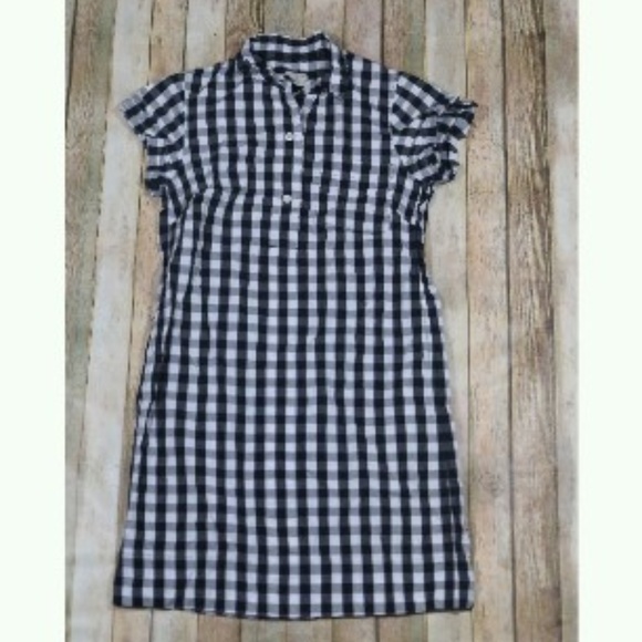 J. Crew Dresses & Skirts - J. Crew Gingham S/S Shirt Dress Button Front G5834
